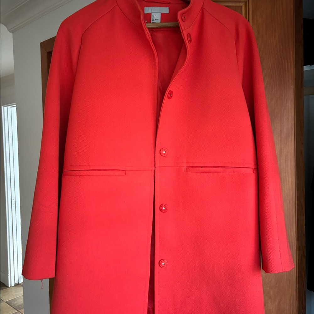 H&M women’s  Bold Red Trench Coat